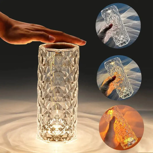 Crystal Rose Table Lamp: Romantic USB Night Light With 16 Different Lighting Colors